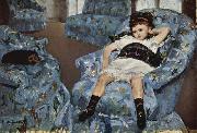 Little Girl in a Blue Armchair